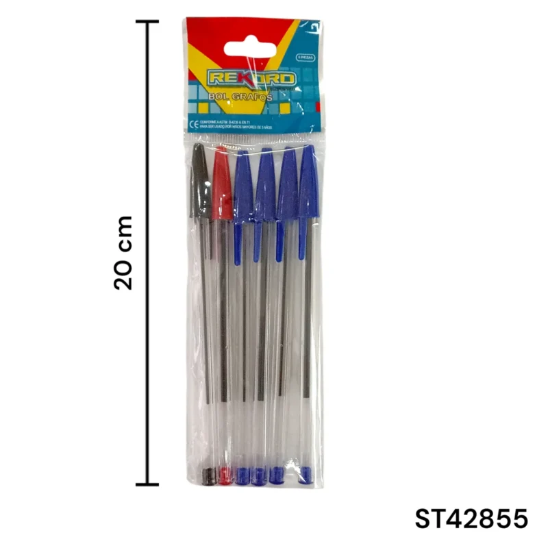BOLIGRAFOS X 6 PCS MARCA RECORD