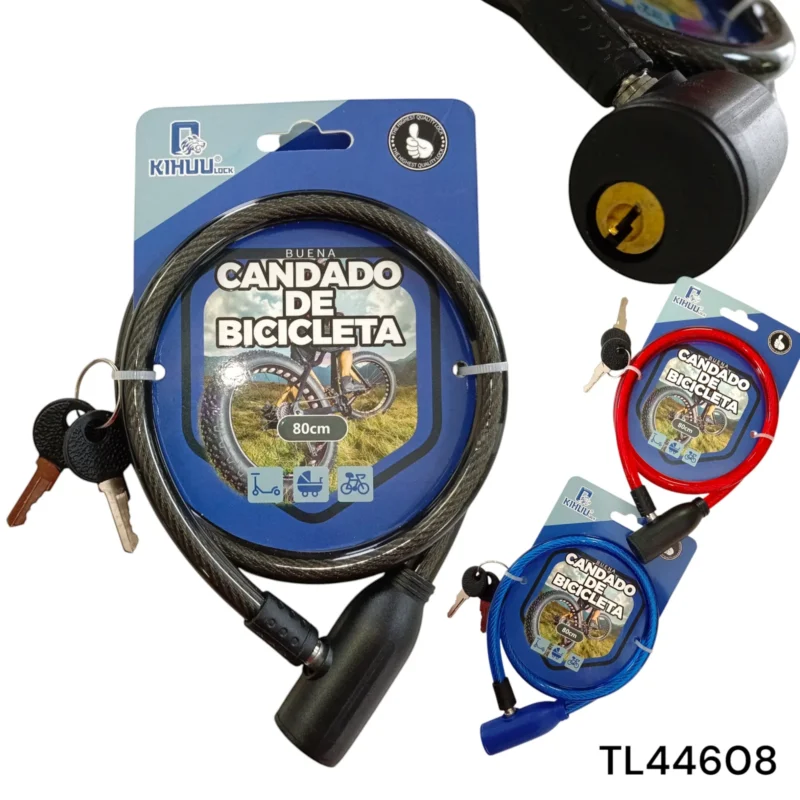 CANDADO PARA BICICLETA CON 2 LLAVES 80CM