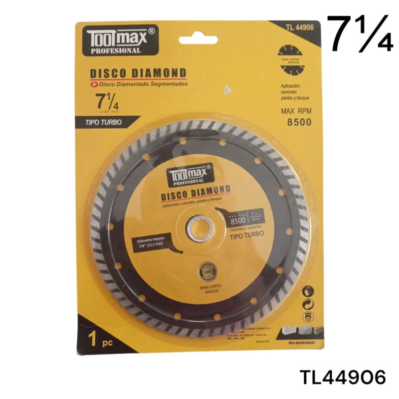 DISCO CORTE PIEDRA O TURBO 7-1/4" O 180 MM