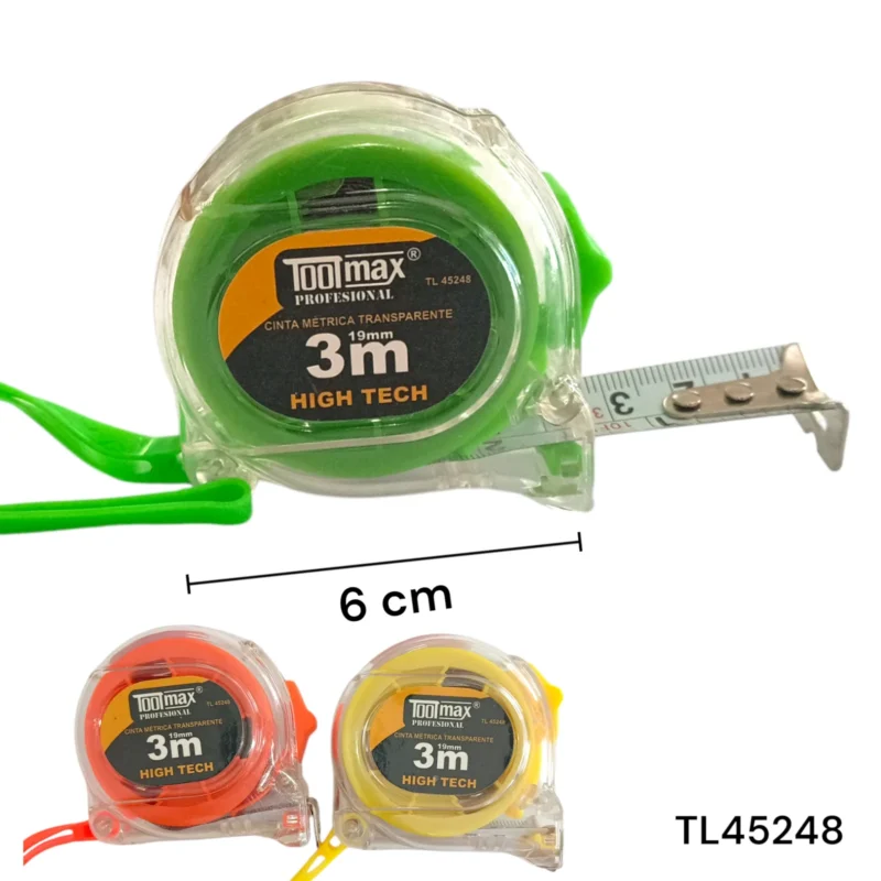 WINCHA TRANSPARENTE TOOLMAX 3X19X0.10
